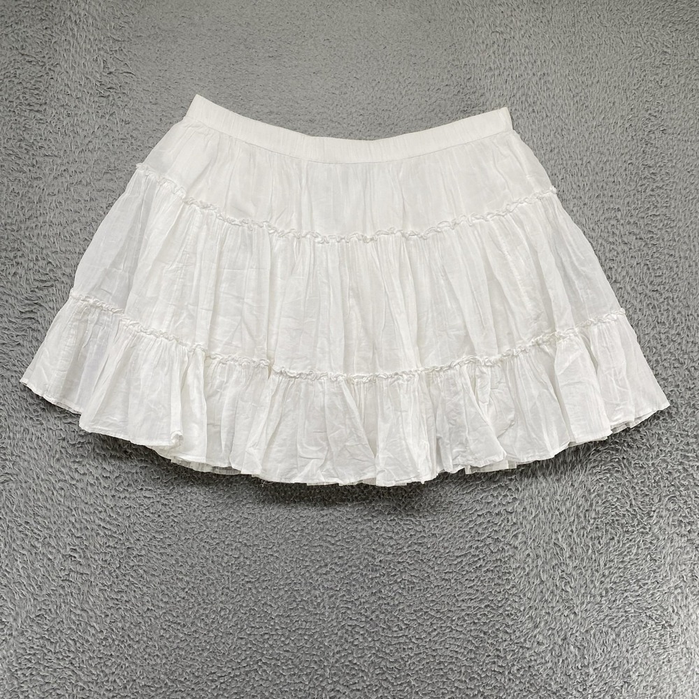 American Eagle Outfitters Skort Womens XL White Ruffle Tiered Peasant Boho Mini
